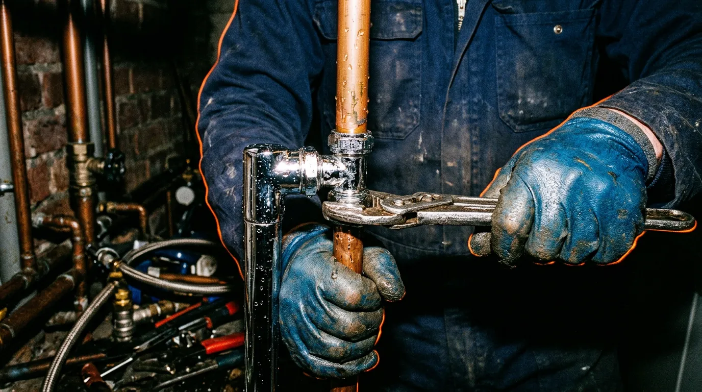 Gereedschap en leidingwerk van AquaFix klaar voor een herstelling
