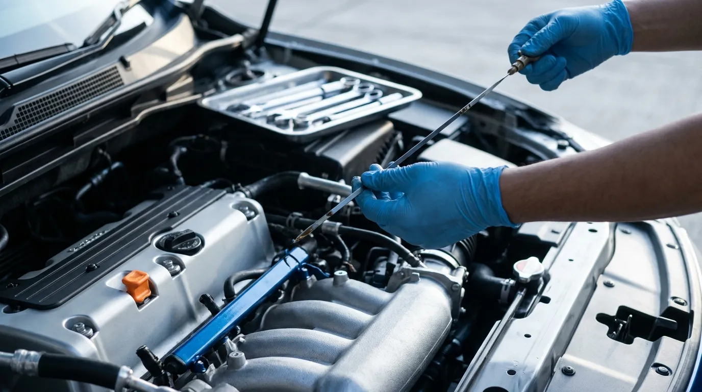 Vakkundig onderhoud aan een wagen in de werkplaats van Garage Peeters