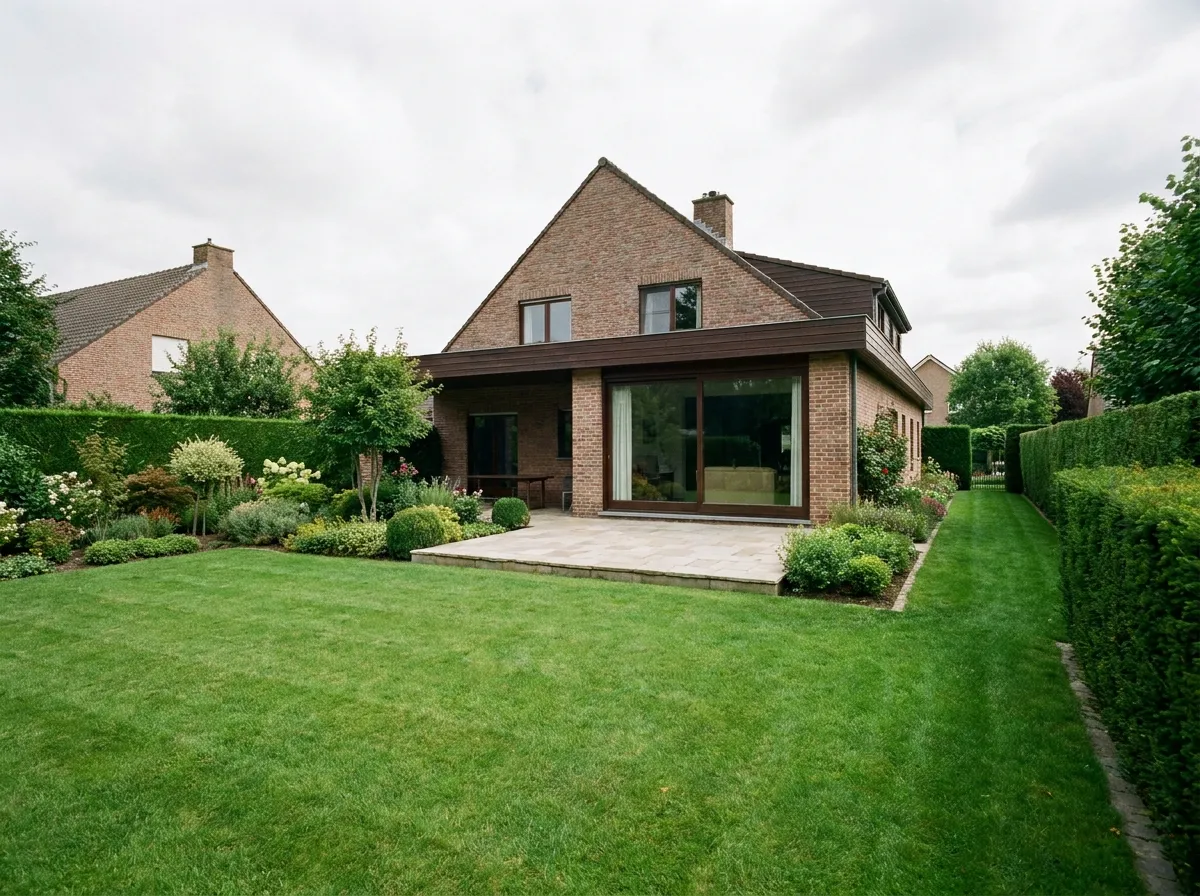 Na de aanleg — volgroeide, weelderige tuin
