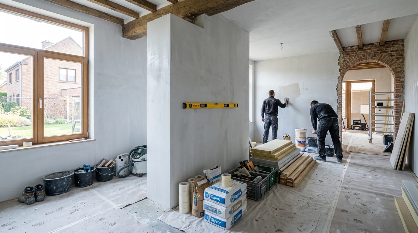 Moderne gerenoveerde keuken met eiland