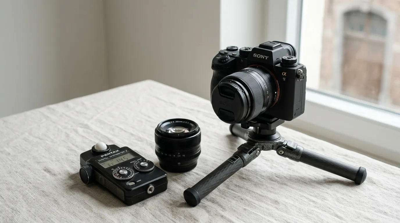 Productfotografie van camera en apparatuur — Studio Lumen