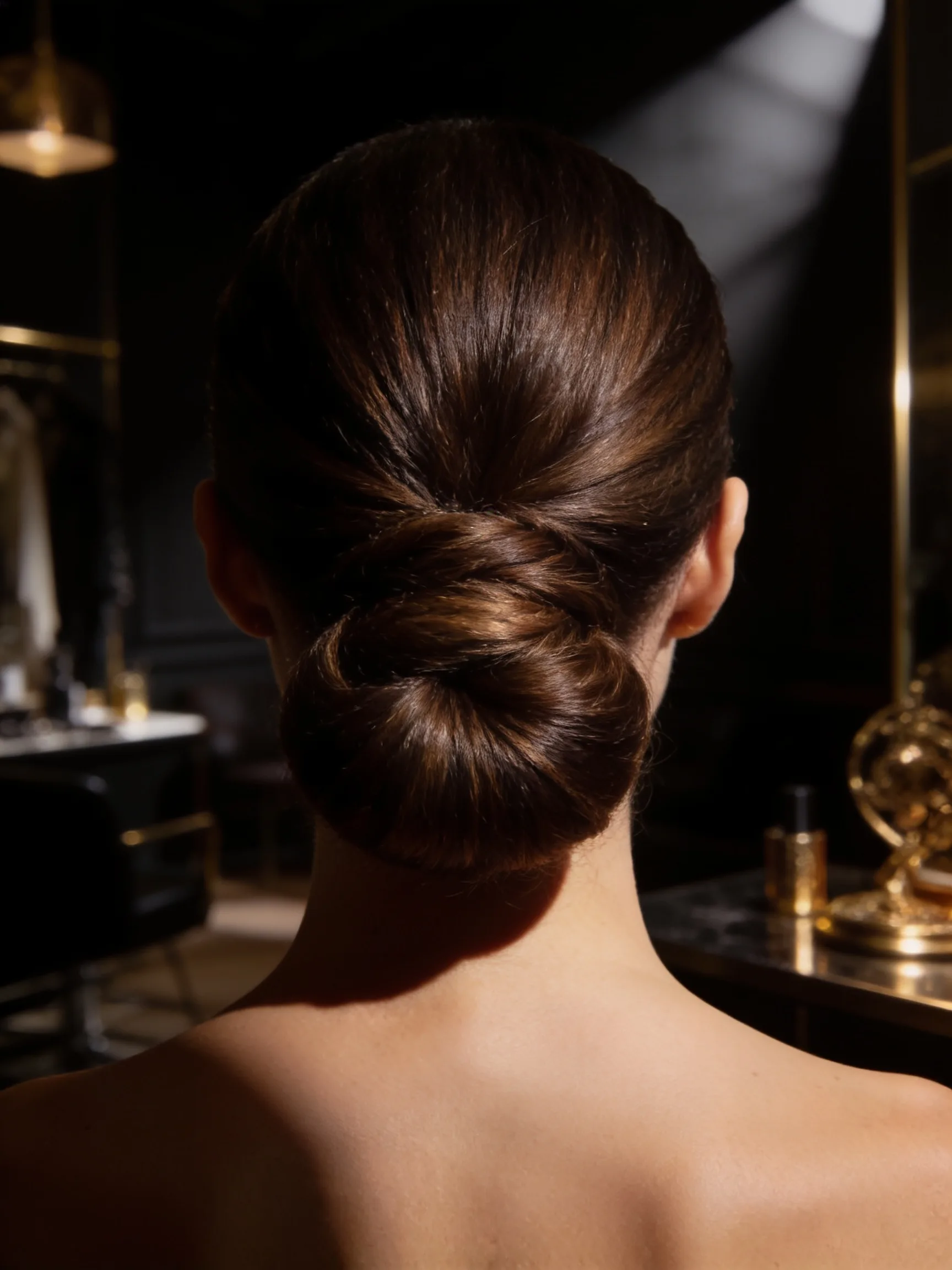 Opgestoken coupe met messing details in het atelier