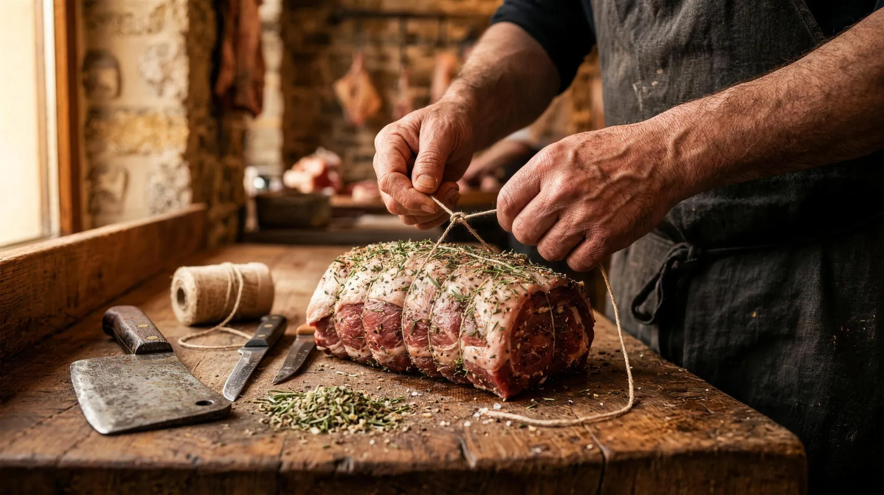 Charcuterie en vlees versneden in het eigen atelier