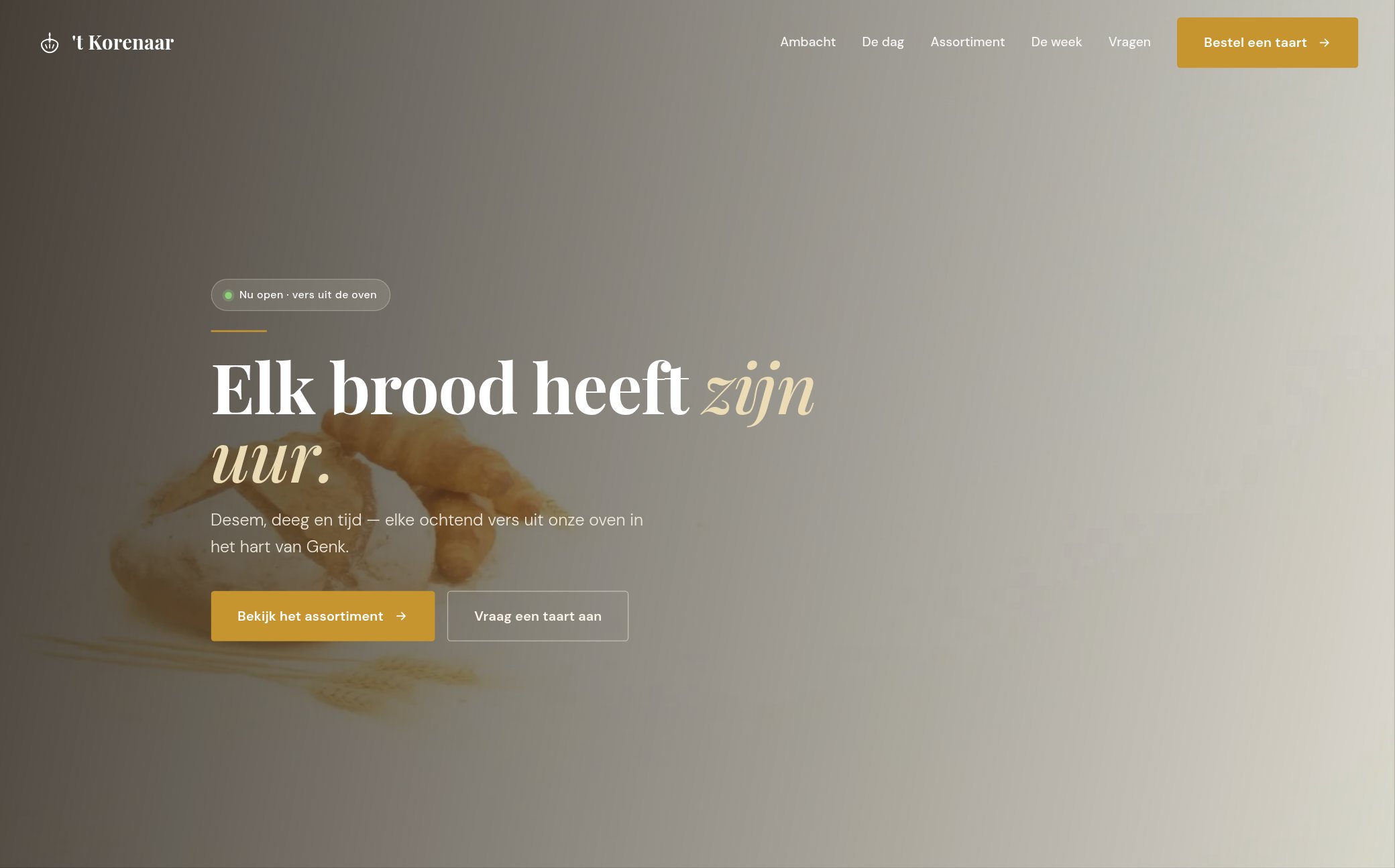 Voorbeeldwebsite voor een bakker — Bakkerij t Korenaar