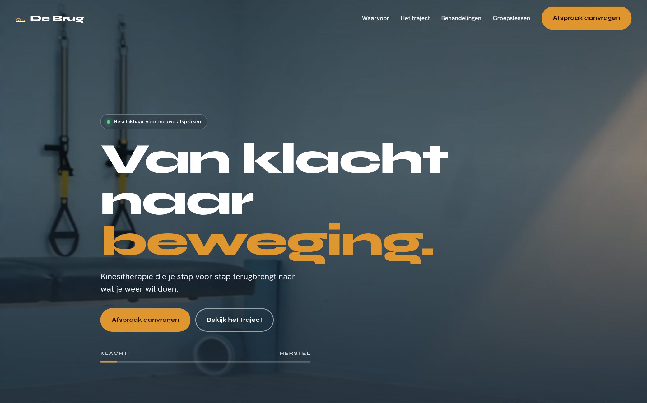 Voorbeeldwebsite voor een kinesist — Beweegkliniek De Brug