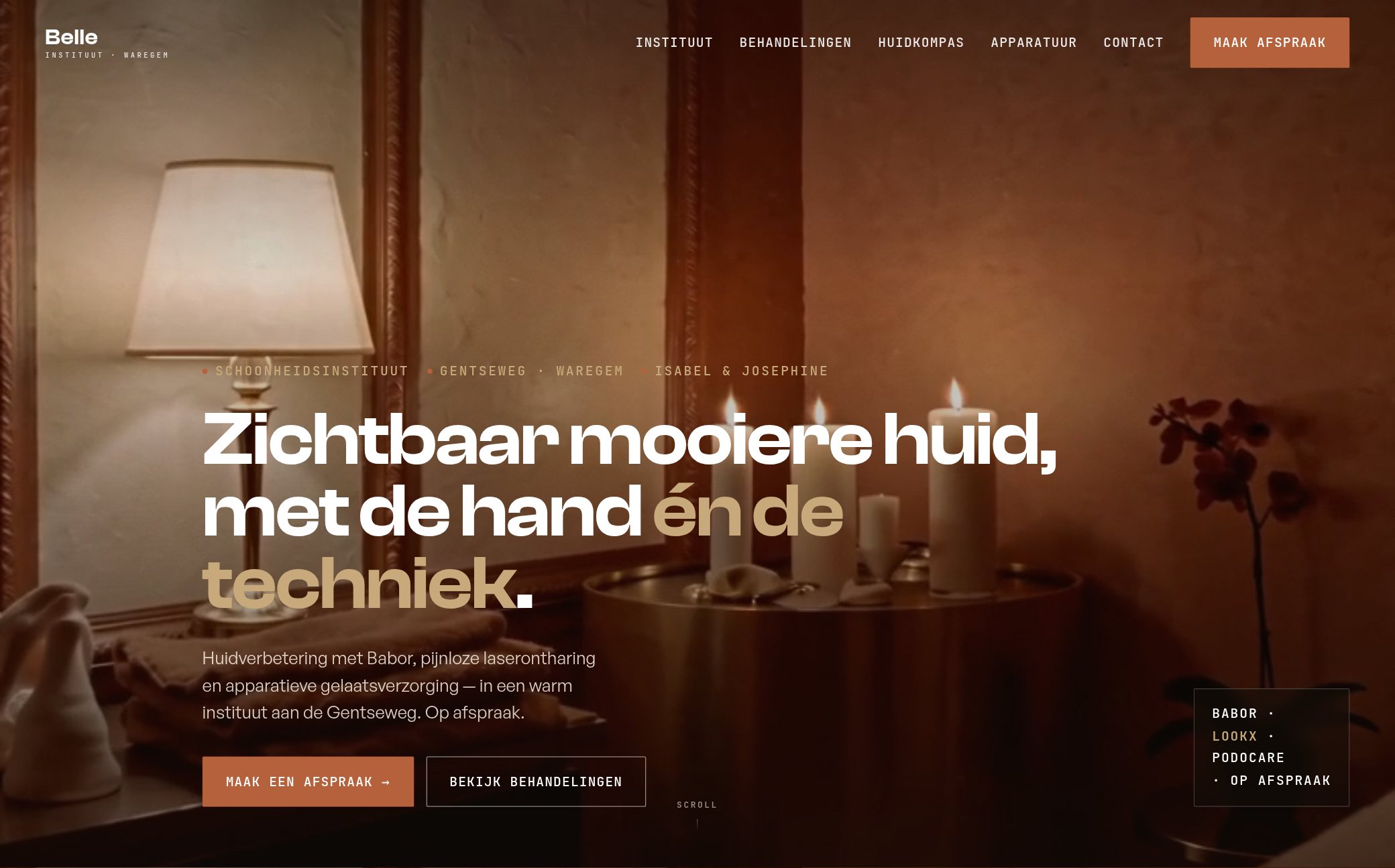 Voorbeeldwebsite voor een schoonheidssalon — Instituut Belle