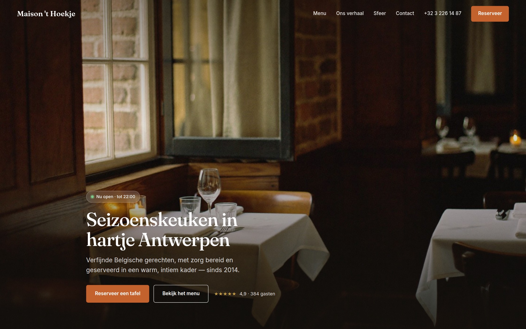 Website voor restaurants