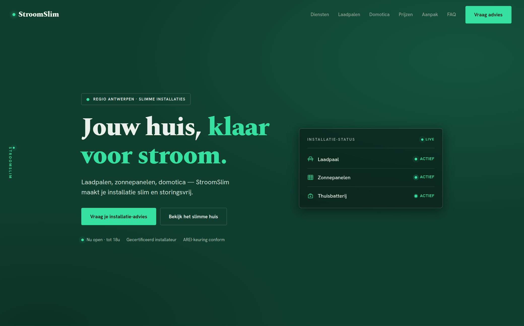 Voorbeeldwebsite voor een elektricien — StroomSlim